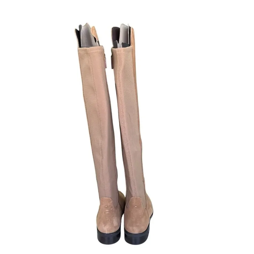 Cole Haan Isabelle Suede and Elastic Over The Knee Round Toe Zippered Boots 7.5M